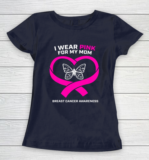 Men Women Kids Wear Pink For My Mom Breast Cancer Awareness Women's T-Shirt 2