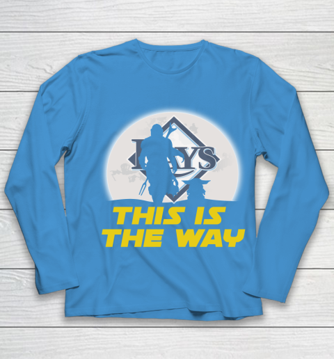 Tampa Bay Rays MLB Baseball Star Wars Yoda And Mandalorian This Is The Way Youth Long Sleeve 5