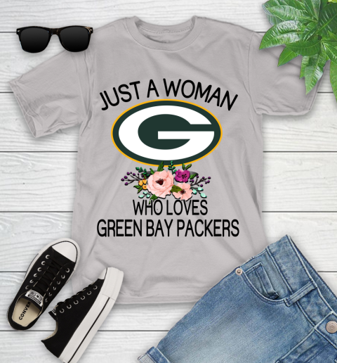 NFL Just A Woman Who Loves Green Bay Packers Football Sports Youth T-Shirt 10