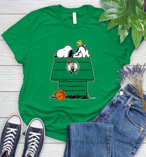 Boston Celtics NBA Basketball Snoopy Woodstock The Peanuts Movie Women's T-Shirt 6