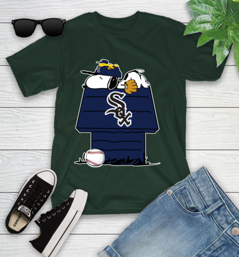 MLB Chicago White Sox Snoopy Woodstock The Peanuts Movie Baseball T Shirt Youth T-Shirt 5