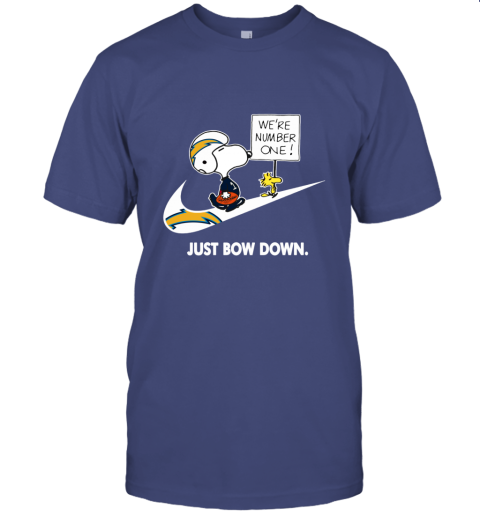 nfl Los Angeles Chargers Are Number One – nike Just Bow Down Snoopy ezaq los angeles chargers are number one ndash just bow dow classic t shirt 2 front purple
