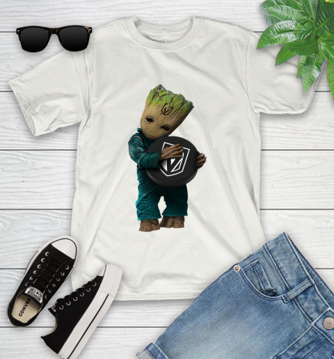 NHL Groot Guardians Of The Galaxy Hockey Sports Vegas Golden Knights Youth T-Shirt