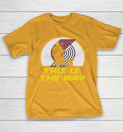 Portland Trail Blazers NBA Basketball Star Wars Yoda And Mandalorian This Is The Way T-Shirt 2