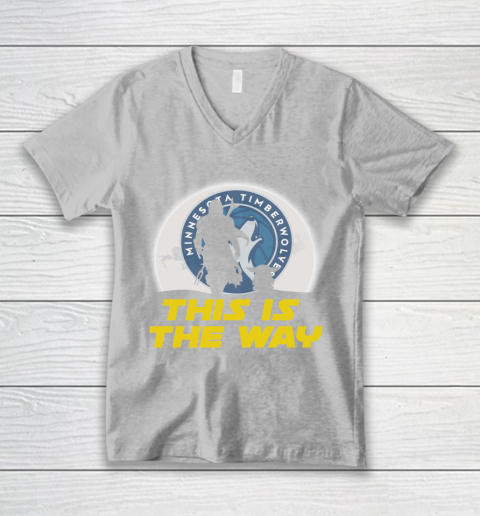 Minnesota Timberwolves NBA Basketball Star Wars Yoda And Mandalorian This Is The Way V-Neck T-Shirt 3