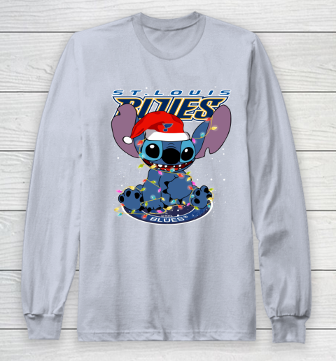 St.Louis Blues NHL Hockey noel stitch Christmas Long Sleeve T-Shirt 4