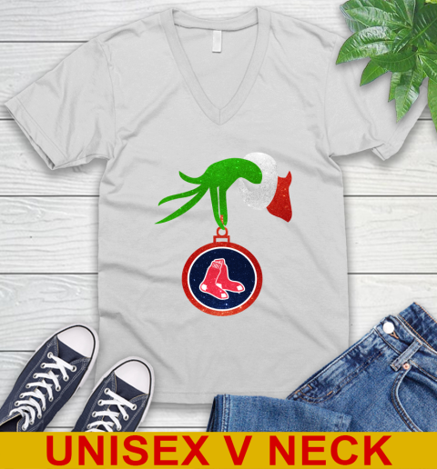 Boston Red Sox Grinch Merry Christmas MLB Baseball V-Neck T-Shirt