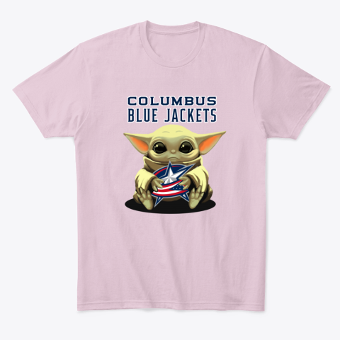 mo3u baby yoda hugs the columbus blue jackets classic t shirt 2 front light pink