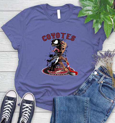 NHL Arizona Coyotes Hockey Venom Groot Guardians Of The Galaxy Women's T-Shirt 11