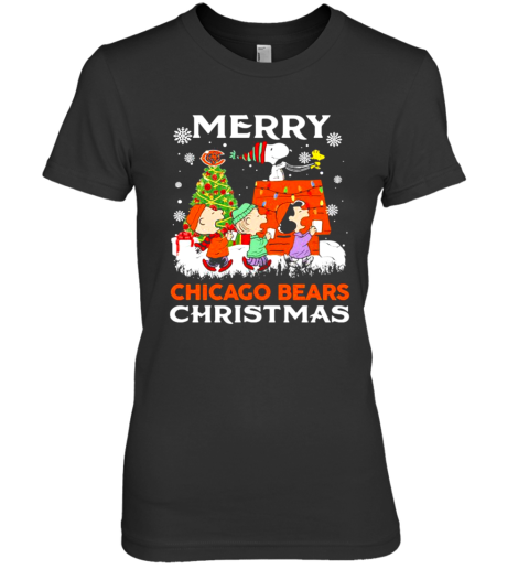Merry Chicago Bears Christmas Snoopy Peanuts Premium Women's T-Shirt