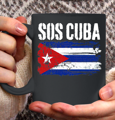 SOS Cuba Retro Cuban Flag Ceramic Mug 11oz