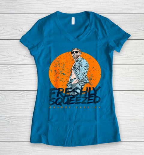 Wrestling Freshly Squeezed Orange Cassidy AEW Wrestler Women's V-Neck T-Shirt 4
