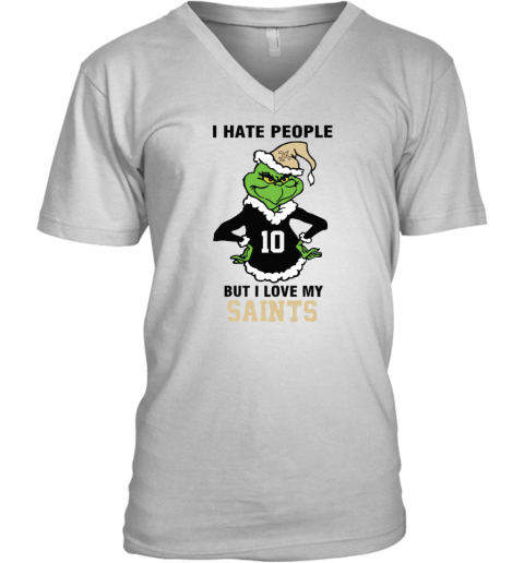 I Hate People But I Love My Saints New Orleans Saints NFL Teams V-Neck T-Shirt