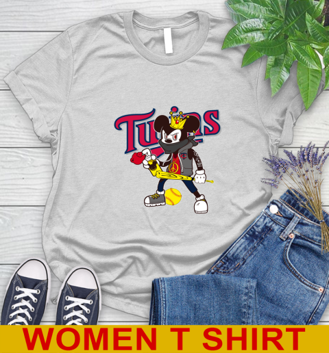 Minnesota Twins MLB Baseball Mickey Peace Sign Sports Women's T-Shirt