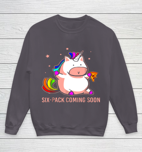 Unicorn Six Pack Funny Cute Shirt Coming Soon Fat Unicorn Youth Sweatshirt 5