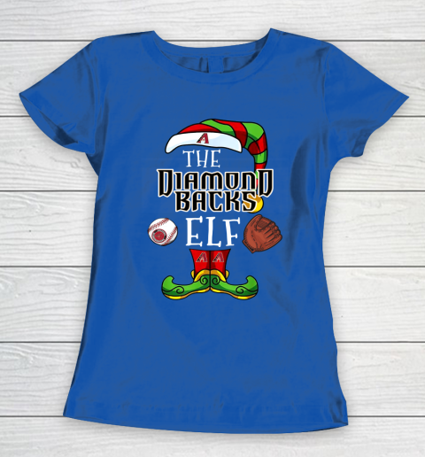 Arizona Diamondbacks Christmas ELF Funny MLB Women's T-Shirt 8