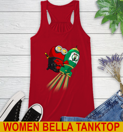 NBA Basketball Boston Celtics Deadpool Minion Marvel Shirt Racerback Tank 4