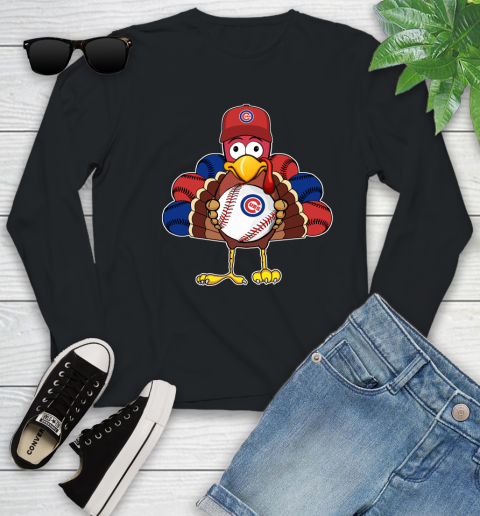 Chicago Cubs Turkey thanksgiving Youth Long Sleeve 2