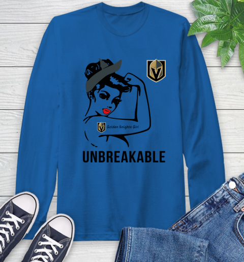 NHL Vegas Golden Knights Girl Unbreakable Hockey Sports Long Sleeve T-Shirt 7