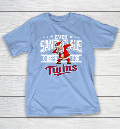 Minnesota Twins Even Santa Claus Cheers For Christmas MLB T-Shirt 10