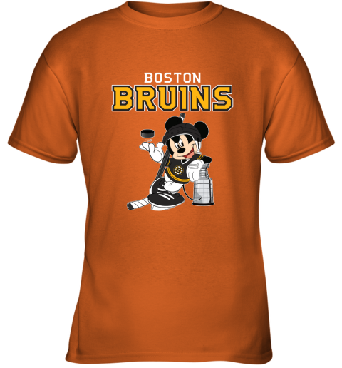 Mickey Boston Bruins With The Stanley Cup Hockey NHL Youth T-Shirt