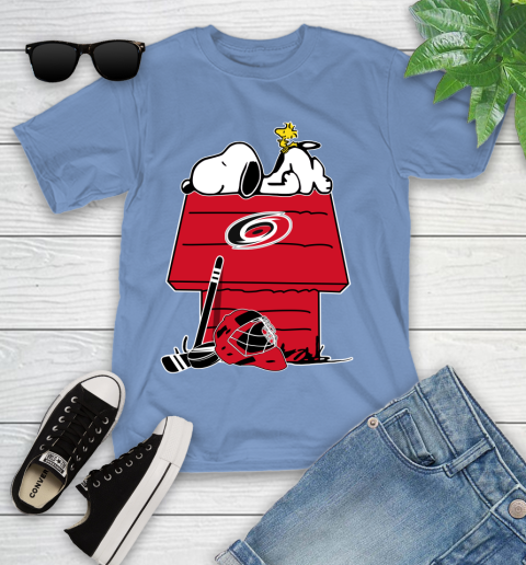 Carolina Hurricanes NHL Hockey Snoopy Woodstock The Peanuts Movie Youth T-Shirt 11