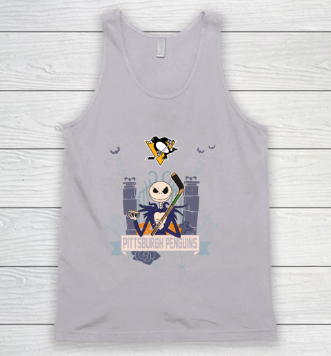 NHL Pittsburgh Penguins Hockey Jack Skellington Halloween Tank Top 3