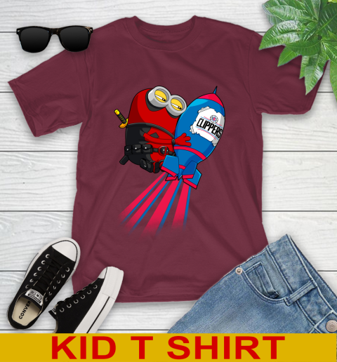 NBA Basketball LA Clippers Deadpool Minion Marvel Shirt Youth T-Shirt 5