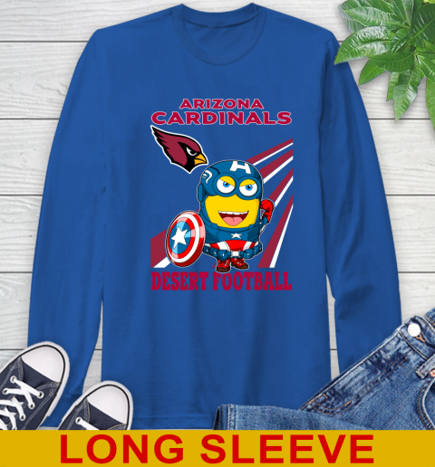 NFL Football Arizona Cardinals Captain America Marvel Avengers Minion Shirt Long Sleeve T-Shirt 11