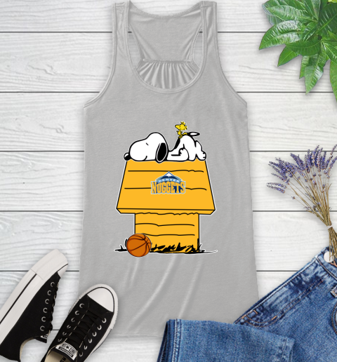 Denver Nuggets NBA Basketball Snoopy Woodstock The Peanuts Movie Racerback Tank