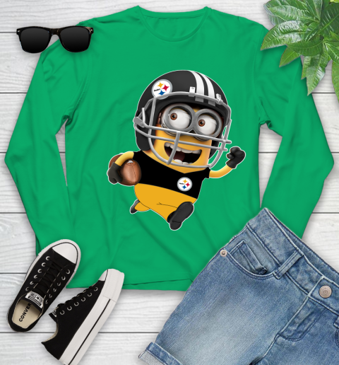 NFL Pittsburgh Steelers Minions Disney Football Sports Youth Long Sleeve 6
