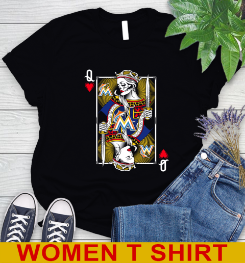MLB Baseball Miami Marlins The Queen Of Hearts Card Shirt Women's T-Shirt