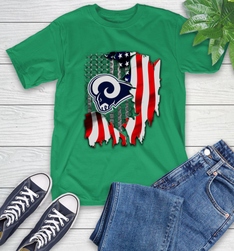 Los Angeles Rams NFL Football American Flag T-Shirt 7
