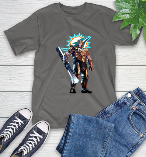 NFL Thanos Gauntlet Avengers Endgame Football Miami Dolphins T-Shirt 9