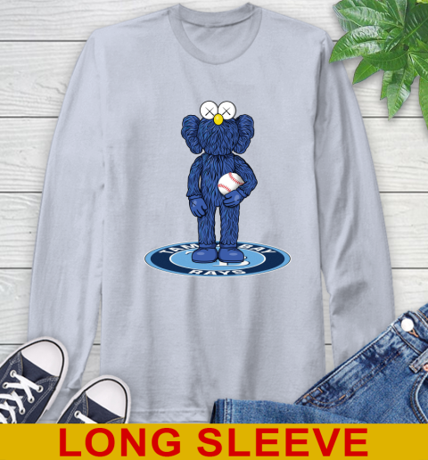 MLB Baseball Tampa Bay Rays Kaws Bff Blue Figure Shirt Long Sleeve T-Shirt 6