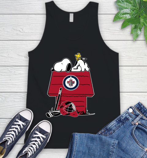 Winnipeg Jets NHL Hockey Snoopy Woodstock The Peanuts Movie Tank Top 2