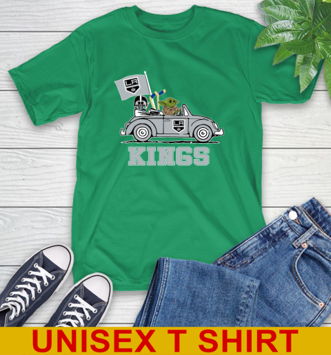 NHL Hockey Los Angeles Kings Darth Vader Baby Yoda Driving Star Wars Shirt T-Shirt 7