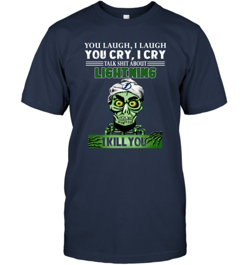 NHL Talk Shit About Tampa Bay Lightning I Kill You Achmed The Dead Terrorist Jeffrey Dunham Hockey mLpqjYyTMLk classic t shirt 2 95 151514 front navy