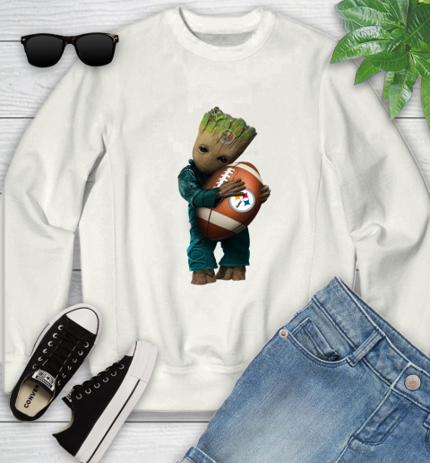 NFL Groot Guardians Of The Galaxy Football Sports Pittsburgh Steelers Youth Sweatshirt