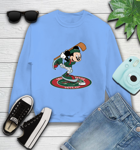 NHL Hockey Minnesota Wild Cheerful Mickey Disney Shirt Sweatshirt 11