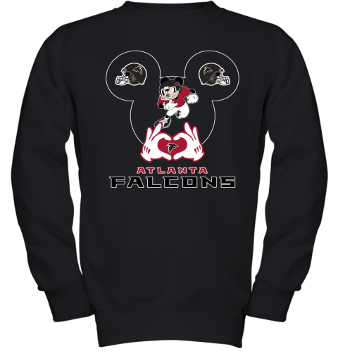 I Love The Falcons Mickey Mouse Atlanta Falcons Youth Sweatshirt
