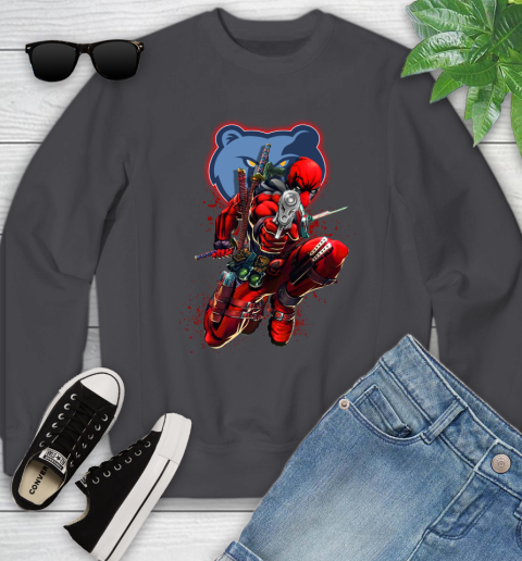 NBA Deadpool Marvel Comics Sports Basketball Memphis Grizzlies Youth Sweatshirt 6