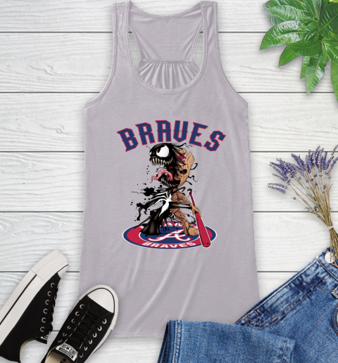 MLB Atlanta Braves Baseball Venom Groot Guardians Of The Galaxy Racerback Tank 5