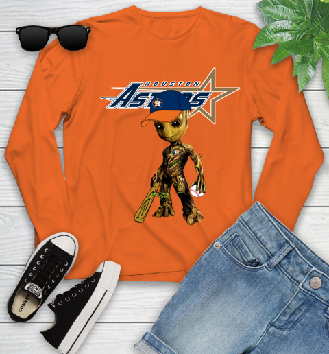 MLB Houston Astros Groot Guardians Of The Galaxy Baseball Youth Long Sleeve 4