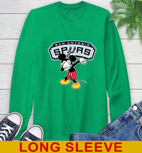 San Antonio Spurs NBA Basketball Dabbing Mickey Disney Sports Long Sleeve T-Shirt 7