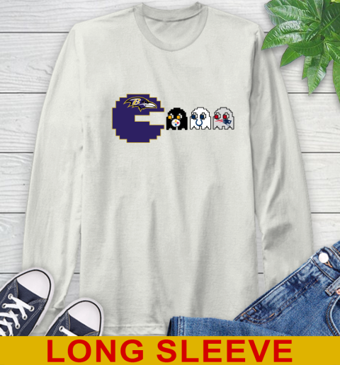 Baltimore Ravens NFL Football Pac Man Champion Long Sleeve T-Shirt 12