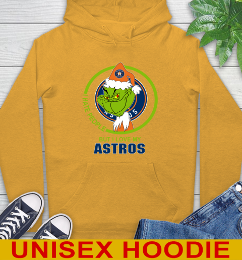 Houston Astros MLB Christmas Grinch I Hate People But I Love My Favorite Baseball Team Hoodie 3