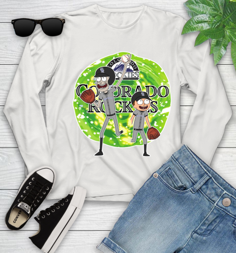 MLB Colorado Rockies Rick And Morty Baseball Sports Youth Long Sleeve 12