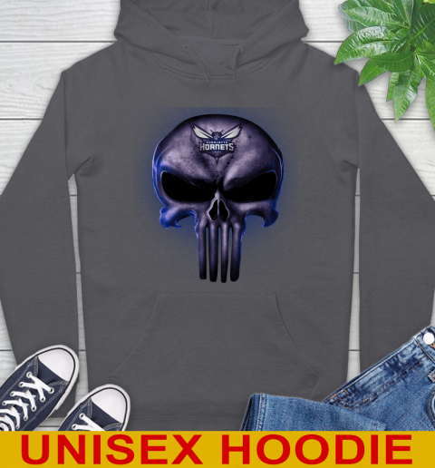 Charlotte Hornets NBA Basketball Punisher Skull Sports Hoodie 7