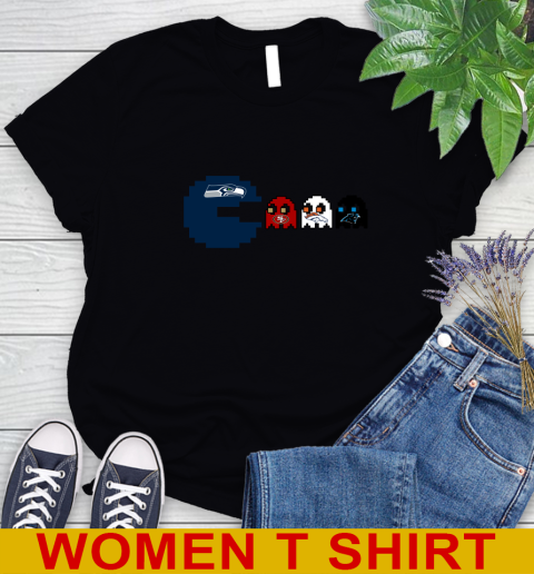 Seattle Seahawks NFL Football Pac Man Champion Women's T-Shirt 2